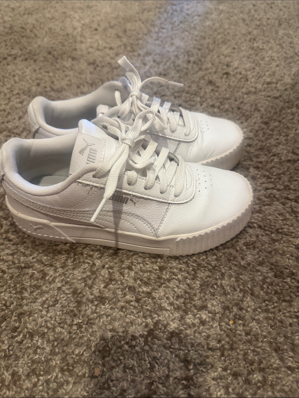 Puma women’s  White Classic Lace-Up Sneakers